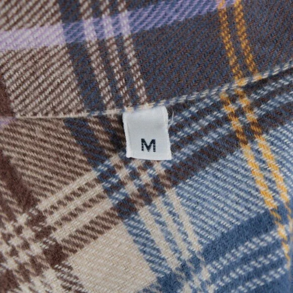 Tintoria Mattei NWT Cotton Overshirt Size Medium In Blue w/ Multicolor Plaid